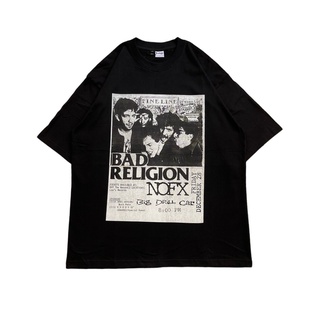 เสื้อยืดโอเวอร์ไซส์เสื้อยืด พิมพ์ลาย Ruthless BAD RELIGION NOFX สีดําS-3XL