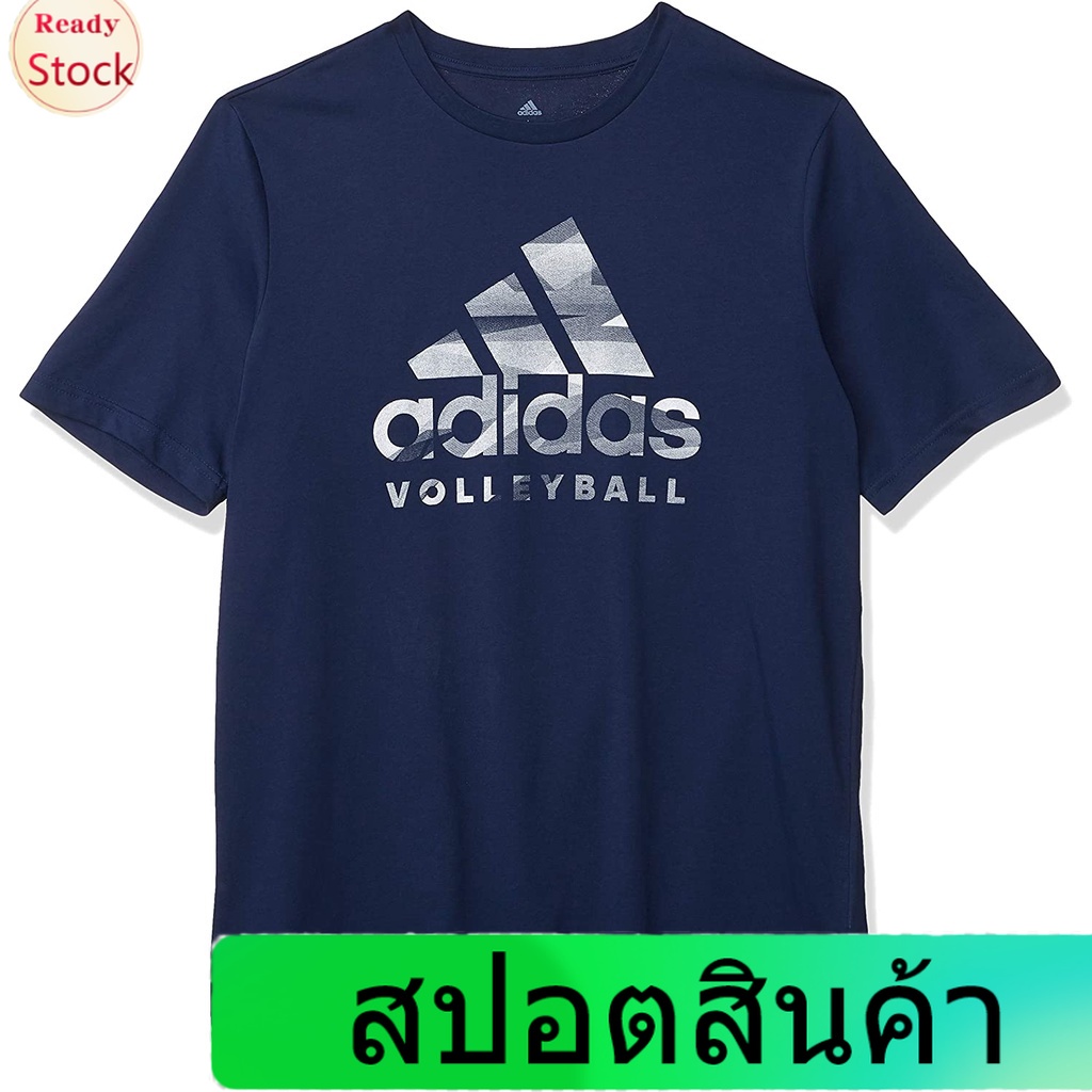 Adidasเสื้อยืดผู้ชาย Adidas Men's Volleyball Graphic Logo T-Shirt AdidasShort sleeve T-shirts
