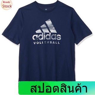 Adidasเสื้อยืดผู้ชาย Adidas Mens Volleyball Graphic Logo T-Shirt AdidasShort sleeve T-shirts