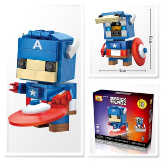 ตัวต่อ Loz Mini Brick Headz ชุด Super Hero Captain America จำนวนตัวต่อ 142 ชิ้น