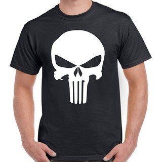 【100% cotton】เสื้อยืดผ้าฝ้ายลายกราฟฟิก The Punisher