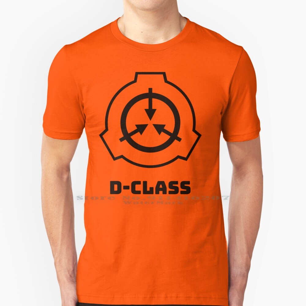Scp D - Class T เสื้อผ้าฝ้ายแท้ 100% Scp Scp Foundation Secure บรรจุปกป้องโลโก้ D Class Class Person