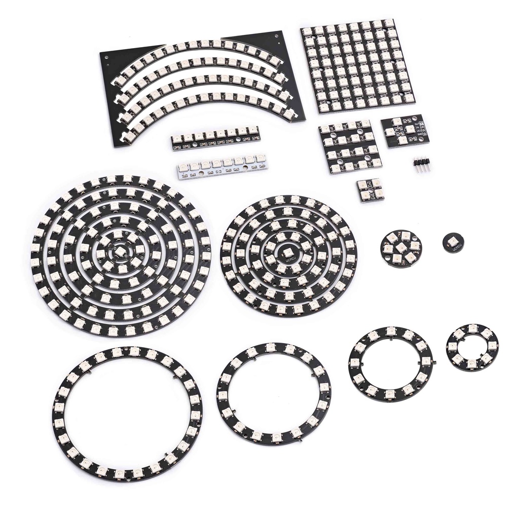 1 4 7 8 12 16 24 60 61 64 94 Bit Ws2812B Ws2812B Ws 2811 5050 Rgb แผงโมดูลหลอดไฟ Led 5V สีรุ้ง