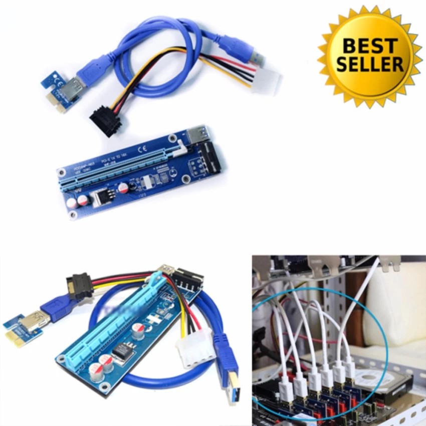 สาย Riser ต่อการ์ดจอ เพิ่ม PCI-E Express 1x to 16x USB 3.0