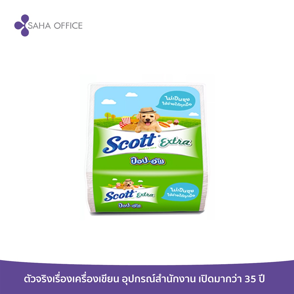 กระดาษทิชชู่ แบบแผ่น Scott Extra Pop-Up 86 แผ่น (แพ็ค 6 ห่อ)