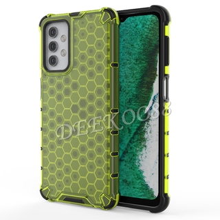 เคสโทรศัพท์ Samsung Galaxy A32 A02 M02 A02S 4G 5G Casing Hard Clear Plastic TPU Inner Frame Bumper Fashion Bionic Honeycomb Style Design Shockproof Cover เคส SamsungA32 A02 M02 A02S 5G Phone Case