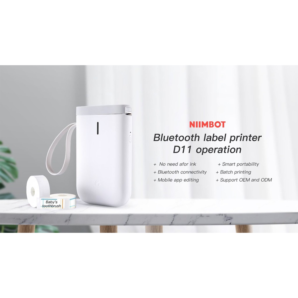 Printer Label Cable Bluetooth เครื่องลาเบลสาย เครื่องปริ้นลาเบล บลูทูธไร้สาย NiiMbot Bluetooth label printer