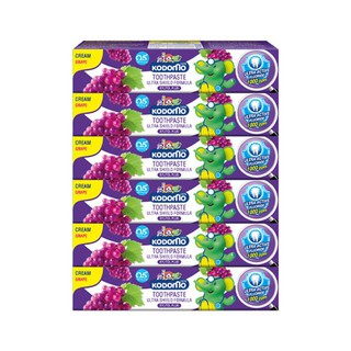 🔥The Best!! โคโดโม ยาสีฟันสำหรับเด็ก แบบครีม กลิ่นองุ่น 40 กรัม แพ็ค 6 กล่อง Kodomo Cream Toothpaste Grape Flavor 40 g x