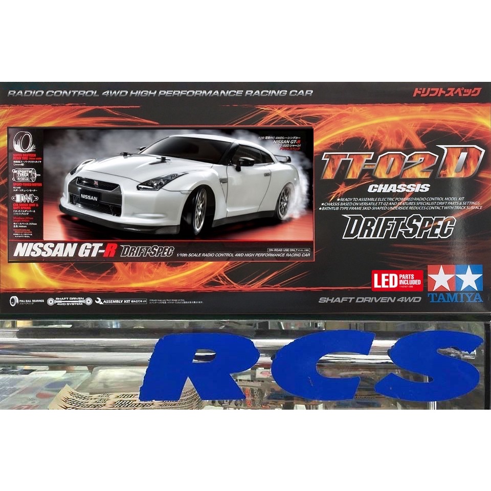 🏁 TAMIYA 58623A ชุดคิท TT-02D บอดี้ NISSAN GT-R R35 พร้อมระบบไฟส่องสว่าง TLU-01 ไม่มีสปีดคอนโทรล wit