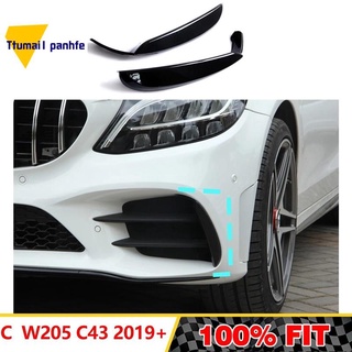 ฝาครอบไฟตัดหมอกกันชนหน้า สีดํามันวาว สําหรับ Mercedes-Benz C Class W205 C43 AMG 2019+