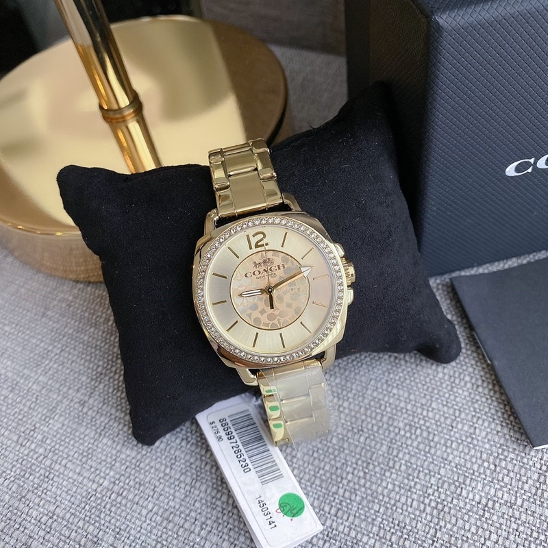 👑ผ่อน0%~แท้100%👑 นาฬิกาข้อมือ Coach Women's Quartz Watch 14503141 Gold