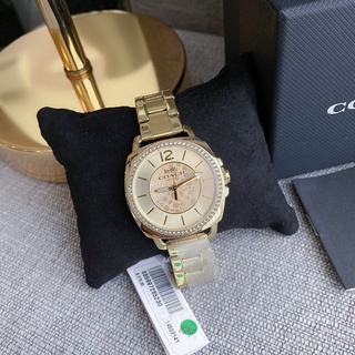 👑ผ่อน0%~แท้100%👑 นาฬิกาข้อมือ Coach Womens Quartz Watch 14503141 Gold