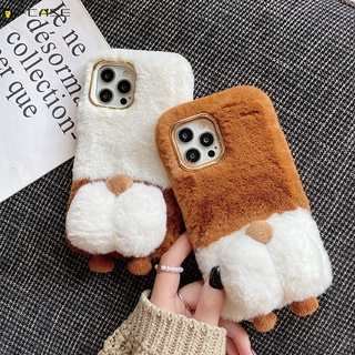 Xiaomi Redmi Note 10 9 8 Pro Max 10S 9S 9A 9C 9T 8A 8T Phone Case Corgi Dog Hairy Plush Winter Warm Simple Cute Cartoon Soft Casing Cases Case Cover