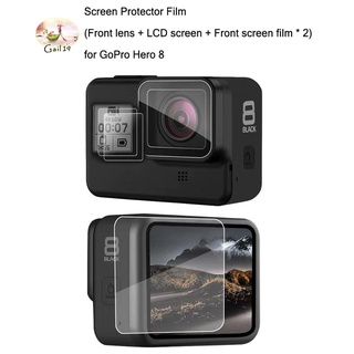 ฟิล์มกันรอย Film(เลนส์หน้าและหน้าจอด้านหลังและฟิล์มหน้าจอด้านหน้า*2)สำหรับ GoPro Hero 8/Screen Protector Film for Hero 8