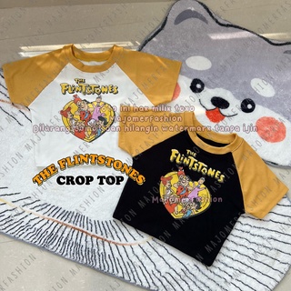 Ma  | เสื้อยืด พิมพ์ลาย The FLINTSTONES CROP TOP สําหรับผู้หญิง