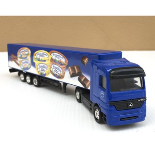 1/87 Trailer Ad Truck หัวลากสีน้ำเงิน รุ่น Benz Actros โฆษณา Landliebe (รถยาว 19 cm)