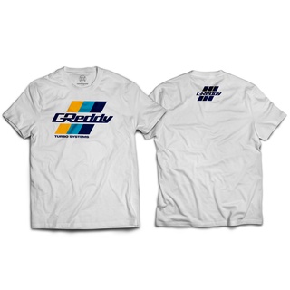 เสื้อซิ่ง Greddy ขาว งานสกรีนพรีเมี่ยม ใส่สบายไม่ร้อน เสื้อยืด