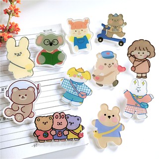 INS Bear Brooch น่ารักญี่ปุ่น หมุดเข็มกลัด (ฟิล์มป้องกันบนพื้นผิว)