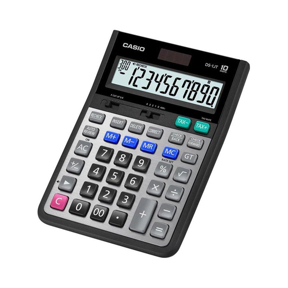 Casio Calculator เครื่องคิดเลข  คาสิโอ รุ่น  DS-1JT แบบทนทาน สีตัวเลขไม่เลือน 10 หลัก สีเทา - รูปที่ 2