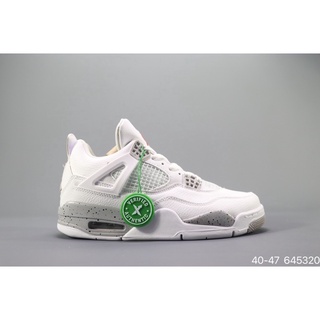  [จัดส่งรวดเร็ว พร้อมกล่องรองเท้า] Nike 5088 Air Jordan 4 retro aj4 men Sports Basketball White 01V3 KKYN 9ZNI