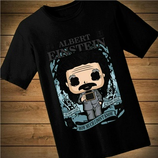 #056 เสื้อยืดลายการ์ตูน ALBERT EINSTEIN เสื้อยืดสีดำ เสื้อใส่เล่น เสื้อยืด เสื้อคอกลม ใส่สบาย เสื้อสกรีน เสื้อสั่งทำ