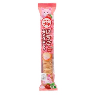 บิสกิตเนื้อบางไส้ครีมสตรอเบอร์รี่ Bourbon Petit Strawberry Ichigo Langue De Chat Biscuits 42g.