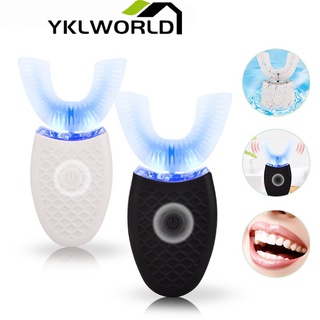 ☁✉YKLWORLD แปรงสีฟันไฟฟ้าอัลตราโซนิก LED ดูแลช่องปาก ฟอกสีฟัน 4 โหมด Electric Sonic Toothbrush USB ชาร์จ IPX7 กันน้ำ