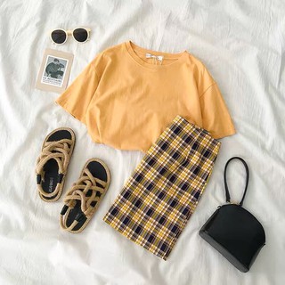 พร้อมส่ง #WE01 ชุดเซ็ตสีเหลือง Yellow Scotch