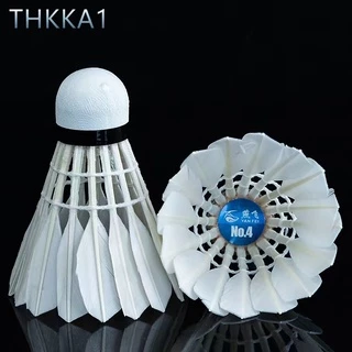 THKK ---NO.4 [แบดมินตันฝึกอาชีพ] (12 ลูก) [หัวลูกแข็ง]จุกคู่ ความเร็ว 76 ขนเป็ดหนานุ่ม ลูกขนไก่ 12 ลูก พร้อมกล่องลูกขนไก