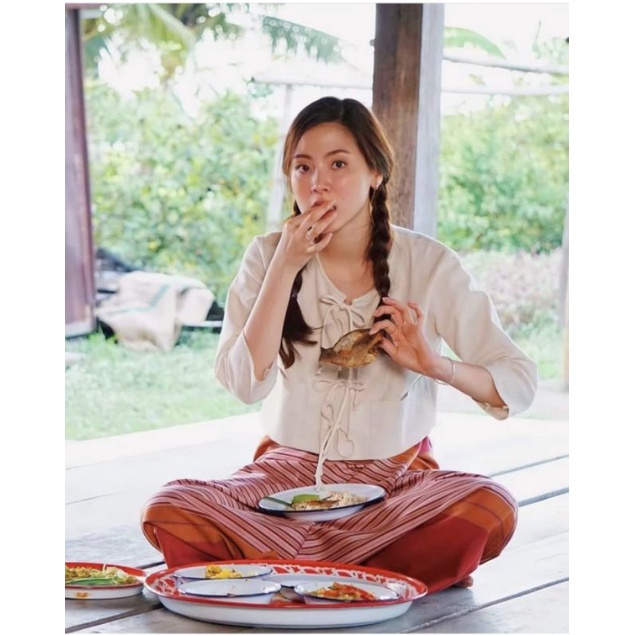 เสื้อผ้าฝ้ายพื้นเมืองกาสะลอง สะบันงาแบบที่ใบเฟิร์นใส่ รูปที่ 5
