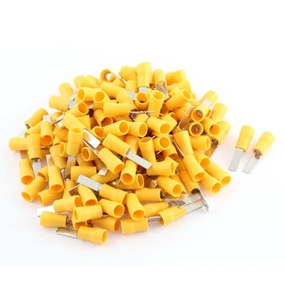 หางปลาเสียบก้านไม้ขีดหุ้ม (แบบแบน) รุ่น DBV 5.5-14 สีเหลือง ( 100 pcs )