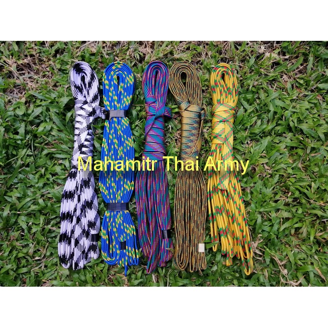 เชือกไนล่อนถักแบน ลายสลับสี ขนาด 2 ซ.ม. มัดละ 10 เมตร
