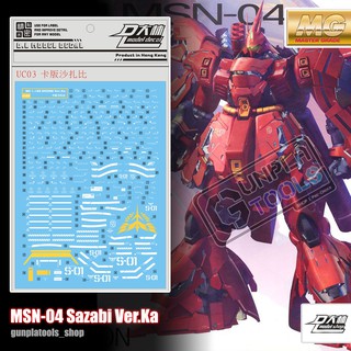 [ D.L Model ] Water decal UC03 ดีคอลน้ำสำหรับ MSN-04 Sazabi Ver.Ka (MG)