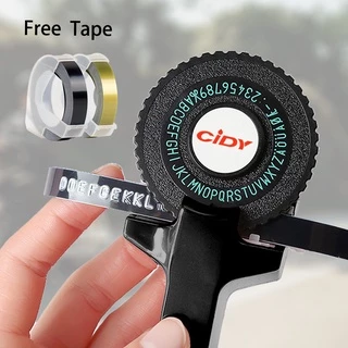 เครื่องทําฉลาก ลายนูน หลากสี พร้อมเทป 2 ชิ้น (9 มม. x 3 ม.Trs) เครื่องเขียนแบบแมนนวล หรือเติมลายนูน 3D 9 มม. 3 ชิ้น