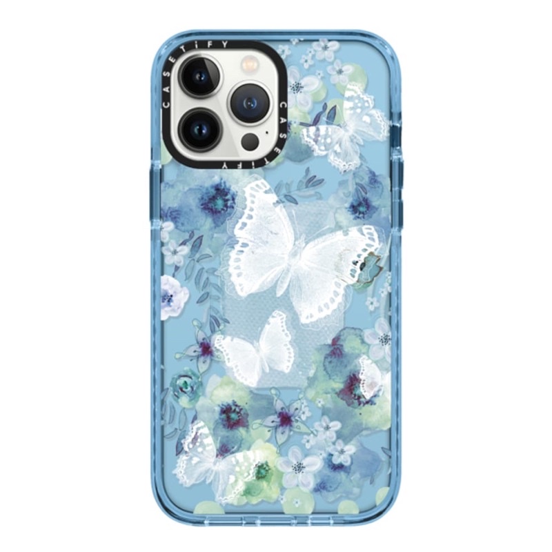 MY BLUE BUTTERFLY GARDEN by Monika Strigel iPhone 13 Pro Max Impact Case Color: Sierra Blue