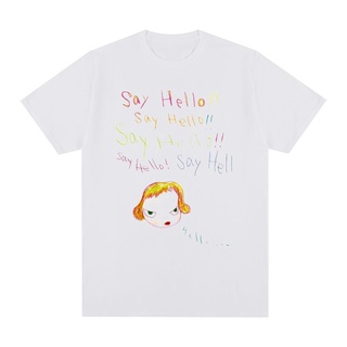 [100% Cotton] Yoomo เสื้อยืด ผ้าฝ้าย พิมพ์ลาย Nara Say Hello สไตล์วินเทจ สําหรับผู้ชาย และผู้หญิง