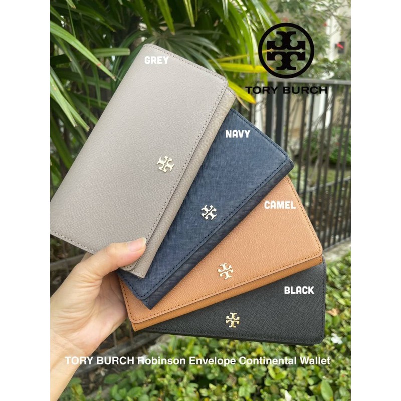 ? TORY BURCH Robinson Envelope Continental Wallet | Shopee Thailand