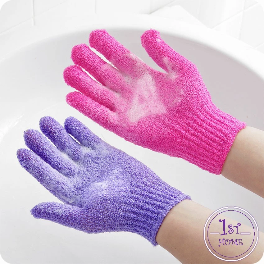 ถุงมือขัดผิวอาบน้ำ ถุงมืออาบน้ำ ขจัดเซลล์ผิวเก่า พร้อมส่ง Glove-style bath towel