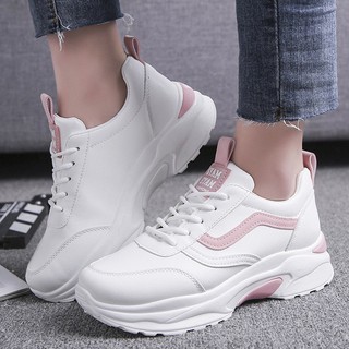 รองเท้าผ้าใบ สไตล์เกาหลี พร้อมส่ง แถบชมพู แถบฟ้า สวยมาก SN - 0014