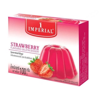 อิมพีเรียล วุ้นเจลาติน รสสตรอว์เบอร์รี่ 100 ก. Imperial Strawberry Flavoured Gelatin Dessert