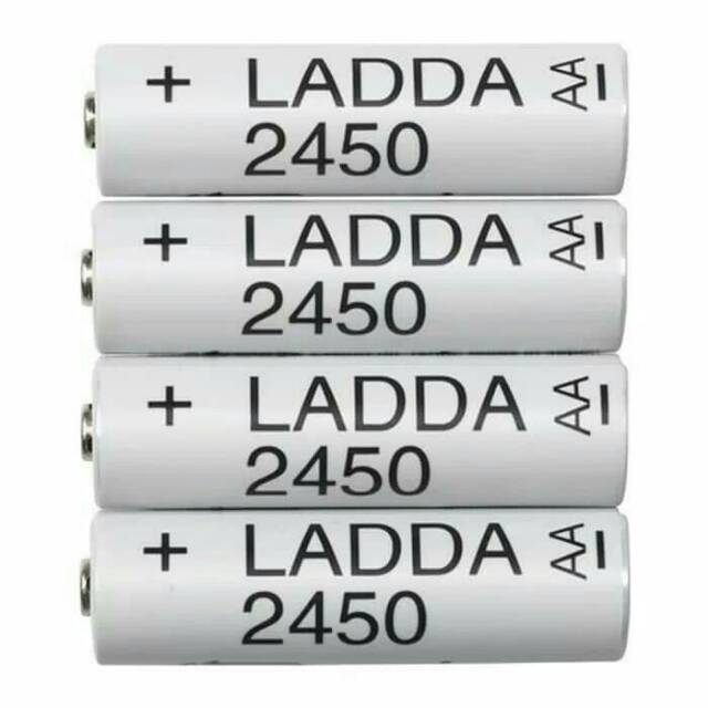 Ladda - แบตเตอรี่แบบชาร์จไฟได้ - ถ่านชาร์จ AA - 4pc 2450 mAH