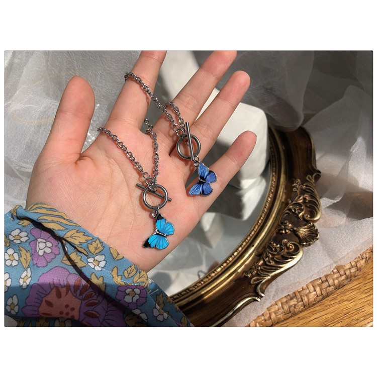 (C-001) กำไลข้อมือรูปผีเสื้อ เครื่องประดับสร้อยข้อมือโซ่จี้ผีเสื้อคลาสสิก สไตล์เกาหลี