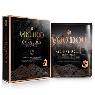 VOODOO Eternally Of GORGEOUS ESSENCE MASK 25gX10 แผ่นมาส์คหน้าสูตรบำรุงผิวหน้ากระจ่างใสลดเลือนริ้วรอยเพิ่มความชุ่มชื้น