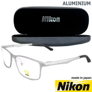 Nikon แว่นตา รุ่น CX-6326 C-3 สีเงิน กรอบเต็ม ขาสปริง วัสดุ อลูมิเนียม (สำหรับตัดเลนส์) กรอบแว่นตา Eyeglasses