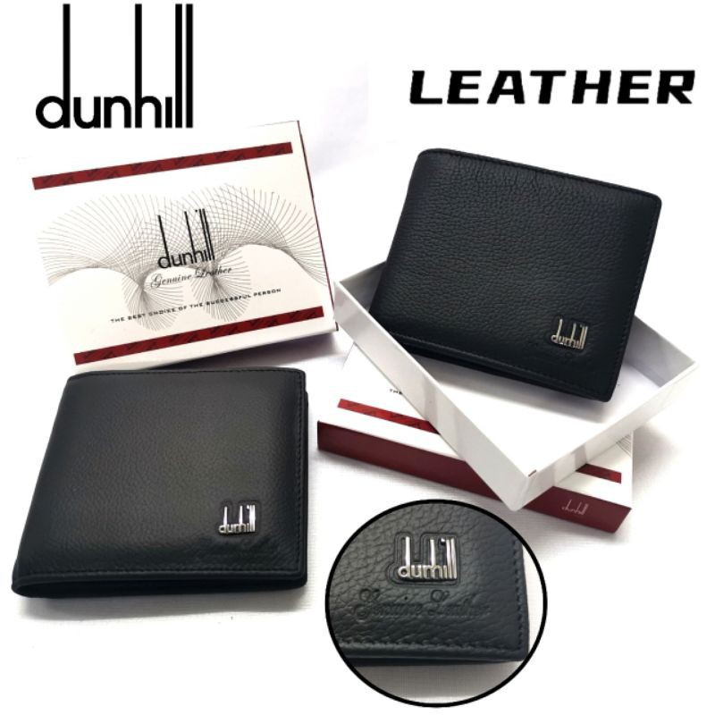 Dh Dunhill Men Leather wallet (พร้อมกล่อง) new lelaki black hitam quality baik 9.5cm X 11cm 男士色黑色กระ