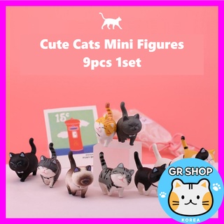 💖CUTE💖 Cats Mini Figures Kitten Figures Dolls 9pcs 1set