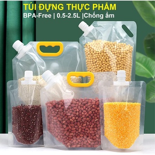 Túi đựng gia vị (T28) Đựng gạo, hạt đậu, ngũ cốc có tay cầm kèm Nắp chống ẩm