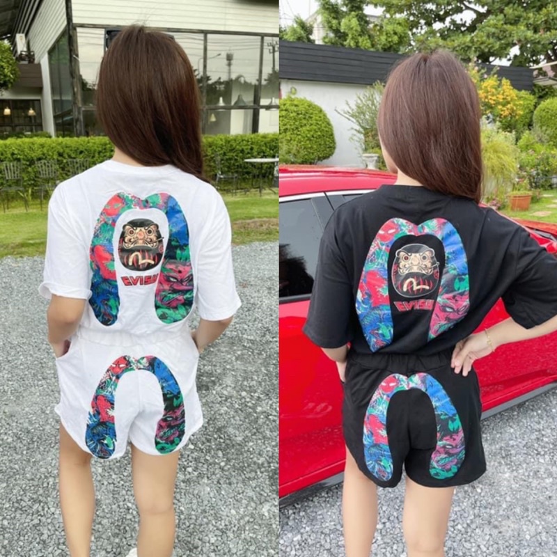 ชุดเซทขาสั้นหญิง EVISU