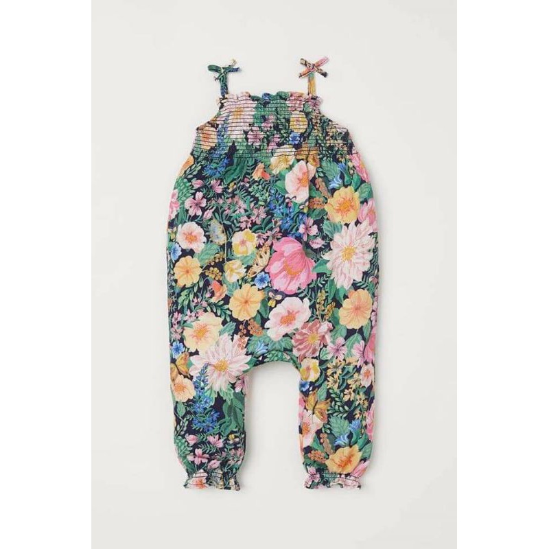 (H&M Auth) ชุดจั๊มสูทรอมเปอร์สําหรับเด็กผู้หญิงกางเกงขายาวเสื้อ 2 ชิ้นผ้าฝ้ายออร์แกนิก 100% 2 3 4 5 