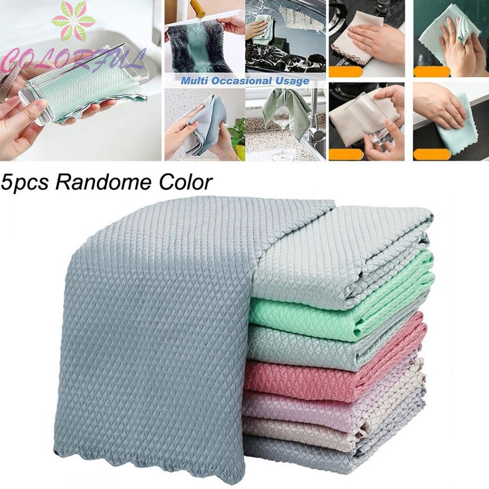 Kmise Friendly Cotton Rag Cleaning Wiping Dish Cloths Dishwashing Towels Cloth 